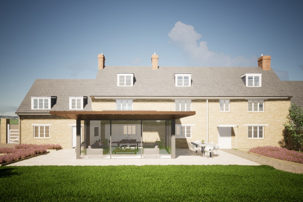 Modern Extension to Traditional Farmhouse
