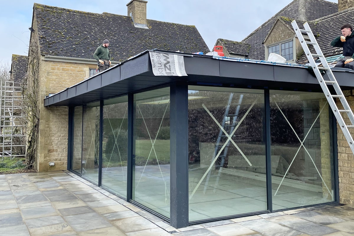 Contemporary Zinc Roofed Extension