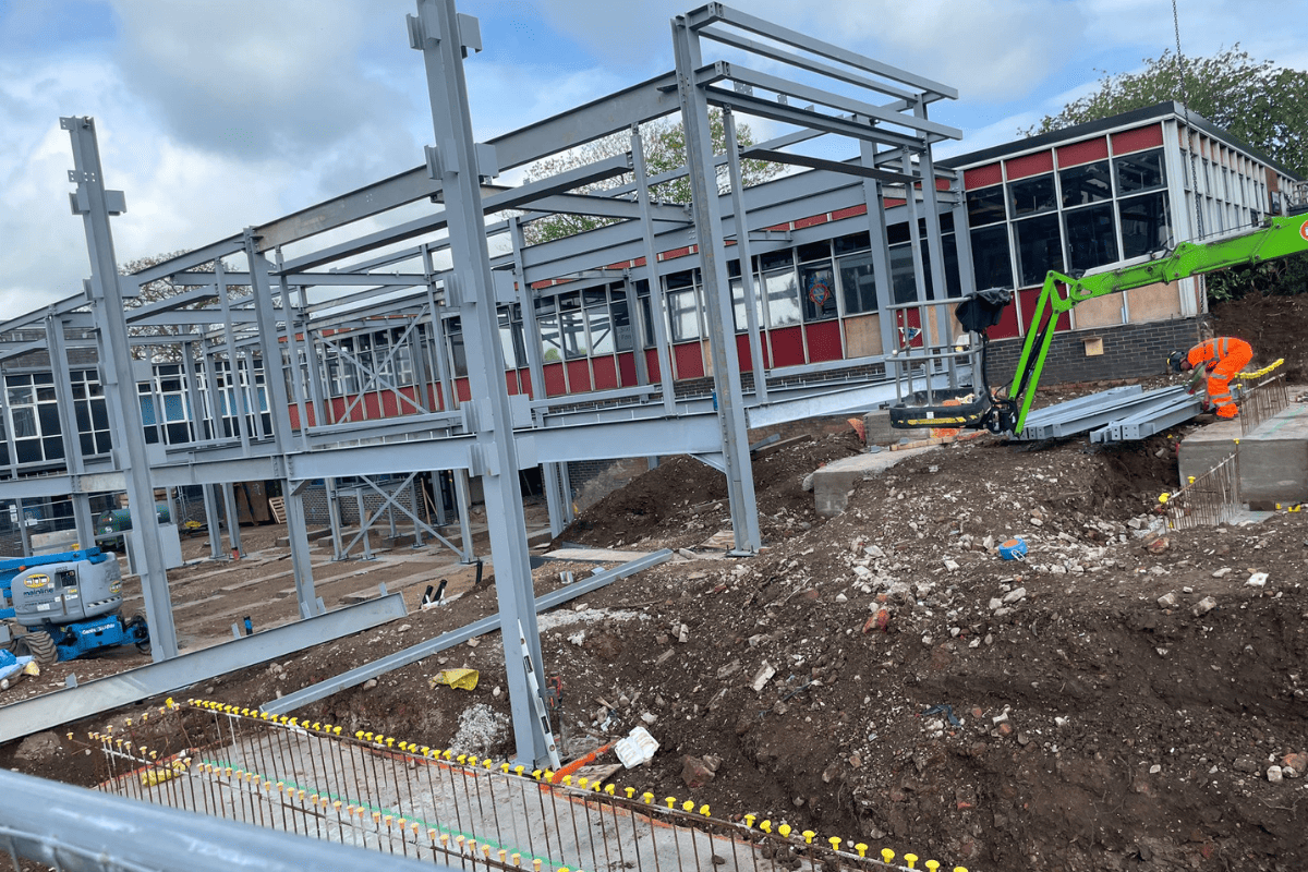 Steel Frame Underway At John Port School