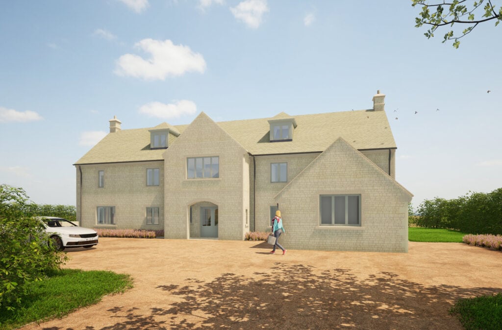 New build country house cotswolds architecture conservation area render visualisations